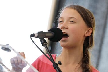 Sixteen-year-old climate activist Greta Thunberg delivered a speech at a rally in New York on Friday, where an estimated quarter of a million people marched to protest government inaction on the climate crisis. EPA