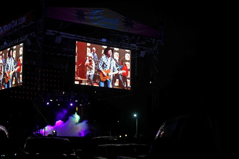 Fans attend a live stream of Garth Brooks Concert Event for the Concerts In Your Car Series at Ventura County Fairgrounds and Event Center. AFP