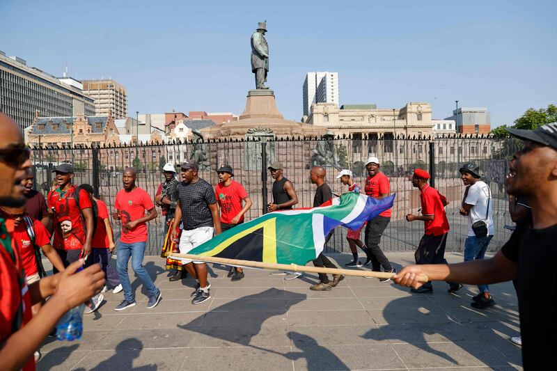 The walkout was called with the intention of bringing South Africa to a halt. AFP