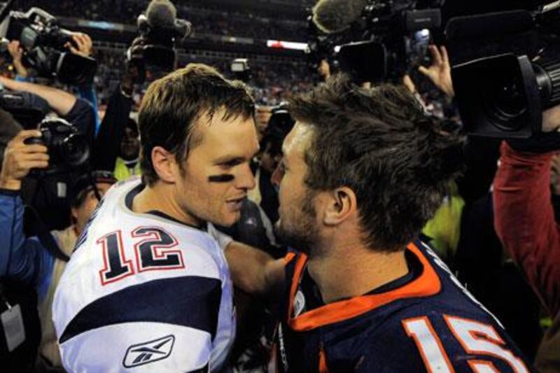 Tim Tebow, right, and the Denver Broncos started fast, but it was Tom Brady, left, and the New England Patriots who had the finishing touch to win.