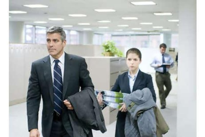 In Up in the Air, George Clooney stars as a corporate downsizer whose work life is complicated by the arrival of a promising college graduate, played by Anna Kendrick.