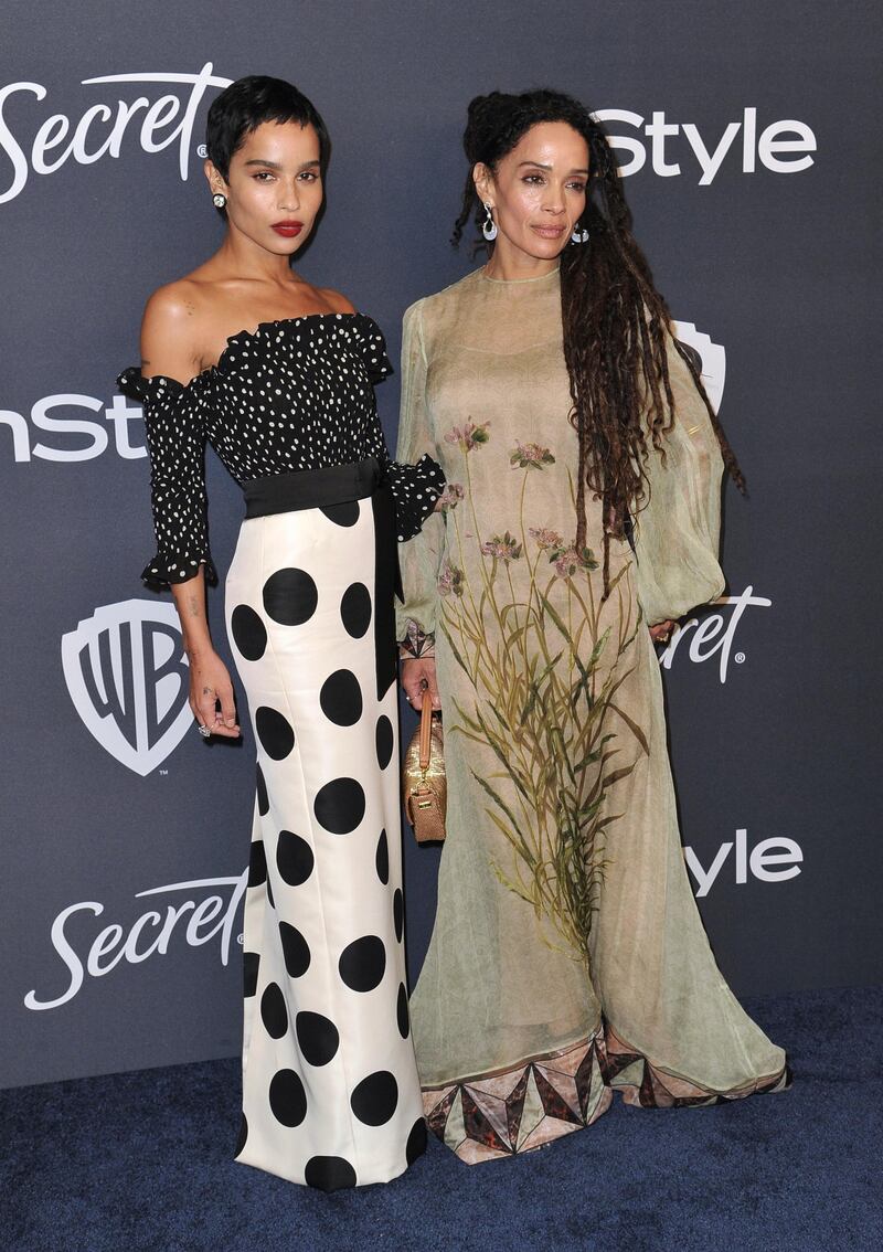 Zoe Kravitz, left, and Lisa Bonet arrive at the 21st Annual InStyle And Warner Bros. Pictures Golden Globe afterparty in Beverly Hills, California on January 5, 2020. AP