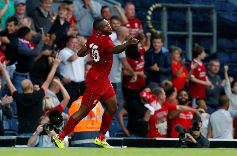 Soccer Football - Pre Season Friendly - Blackburn Rovers v Liverpool - Ewood Park, Blackburn, Britain - July 19, 2018   Liverpool's Daniel Sturridge celebrates scoring a goal     Action Images via Reuters/Ed Sykes