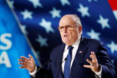Rudy Giuliani, former Mayor of New York City, at the anti-regime conference allegedly targeted by Iranian terrorists. Reuters