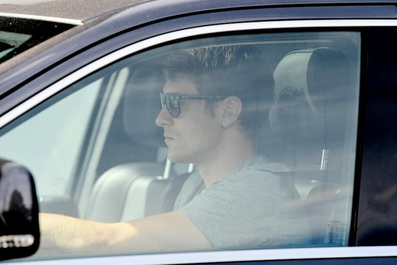 Aaron Ramsey arrives at the Juventus sports centre to resume training in Turin. AP