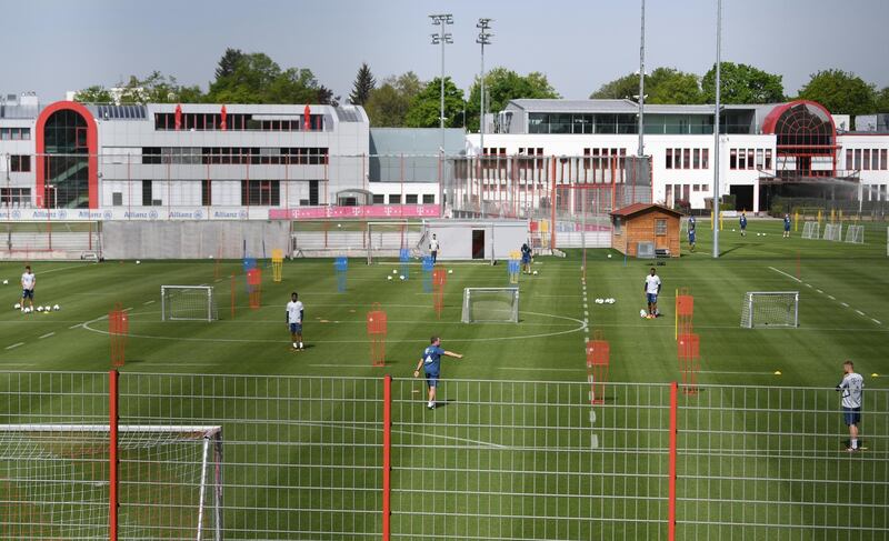 Bayern Munich training at Saebener Strasse. Reuters