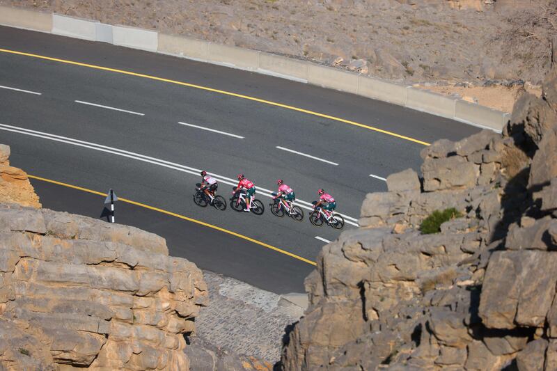 Competitors on Stage Four of  the UAE Tour. AFP