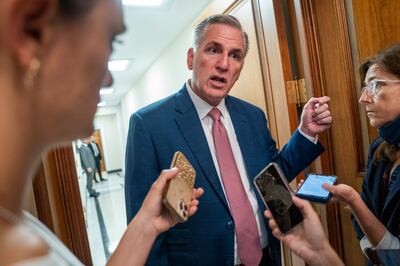 House Republican leader Kevin McCarthy speaks to the press as House Democrats pass the Inflation Reduction Act, a major spending bill that includes provisions for climate change, health care and corporate tax increases. EPA