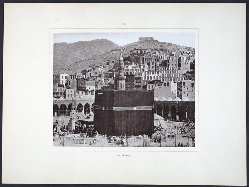 The Kaaba, Makkah, circa 1884-1888, taken by Muḥammad Ṣadiq Bey. Copyright Hisham Khatib