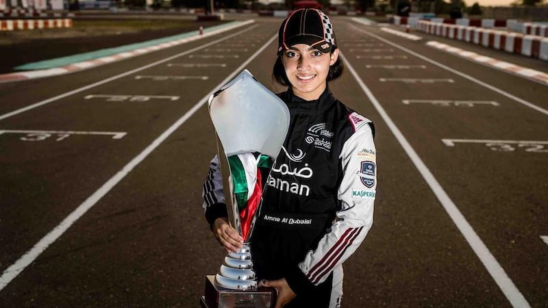 Amna Al Qubaisi is in contention for a drive in the W Series in 2019. Image handout