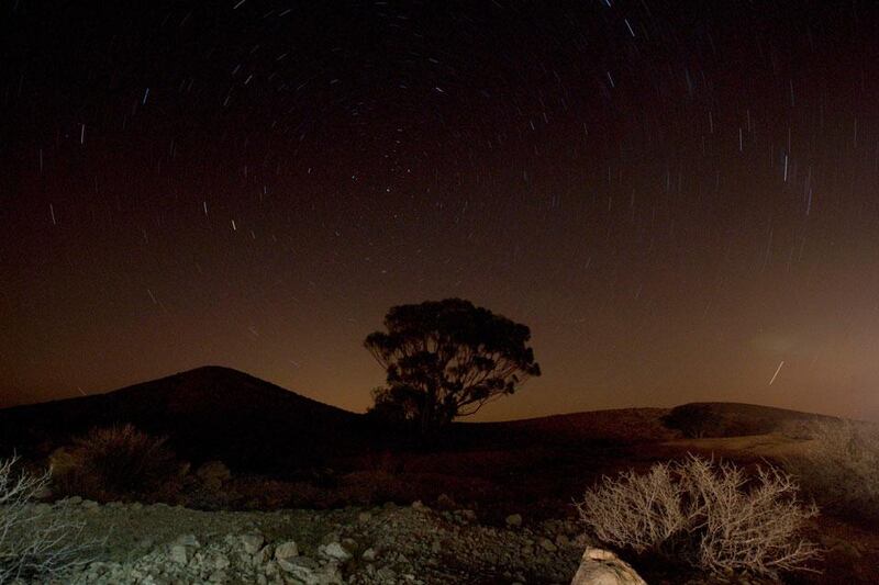 This long exposure photo shows stars in the night sky during the Perseid meteor shower near Mitzpe Ramon in the Negev Desert, southern Israel. Ariel Schalit / AP Photo