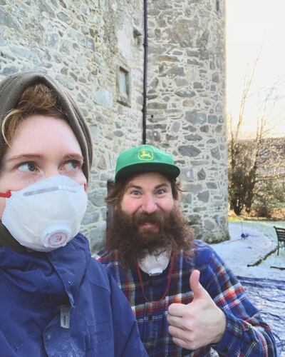 The couple described themselves as 'as hands-on as [they] could be' with castle renovations. Courtesy Kilmartin Castle