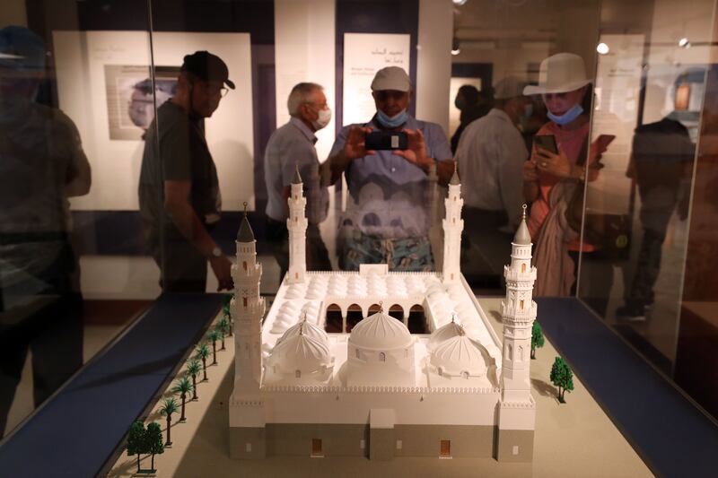 A model of Quba Mosque, situated on the outskirts of Madinah, Saudi Arabia.