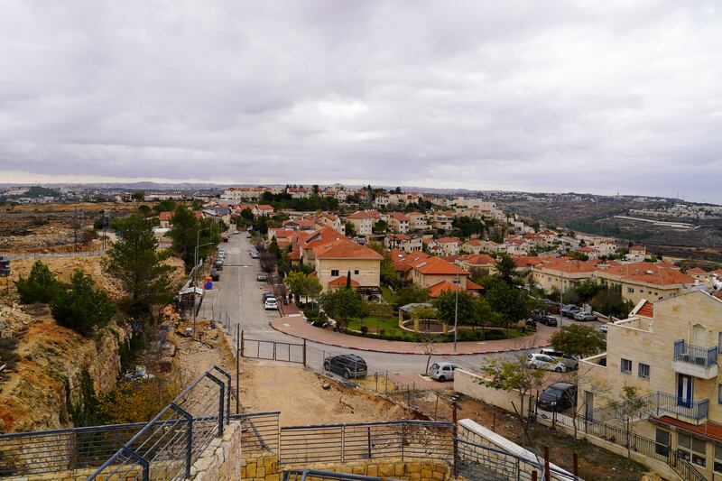 Red roofs are a common feature of Israeli settlements in the occupied West Bank