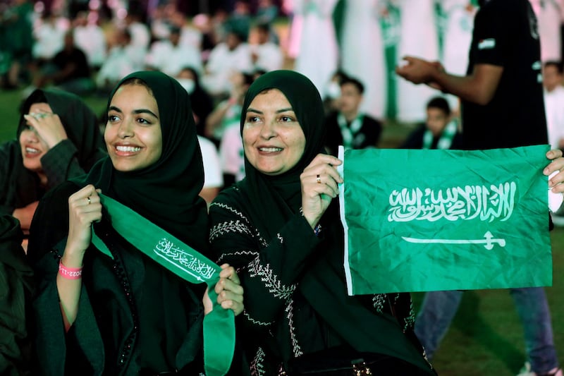 Saudi Arabia fans show their colours with pride. Reuters