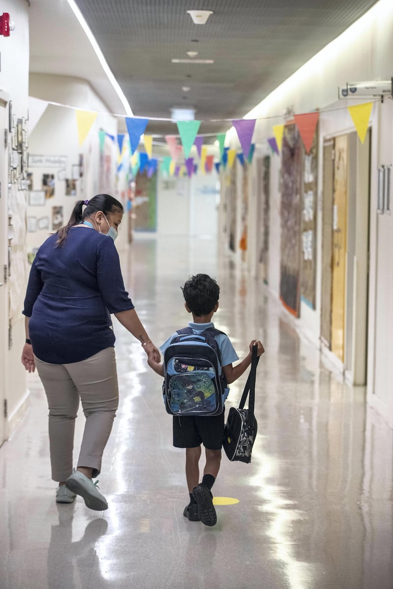 DUBAI, UNITED ARAB EMIRATES. 30 AUGUST 2020. STANDALONE. First day of school. Gems Wellington Academy in Al Khail opens for the start of the school year. (Photo: Antonie Robertson/The National) Journalist: Anna Zacharias. Section: National.
