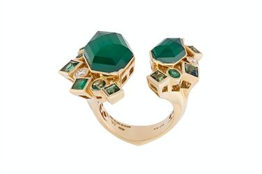'Crystal Haze' emerald and diamond ring, Dh52,340, Stephen Webster on Farfetch