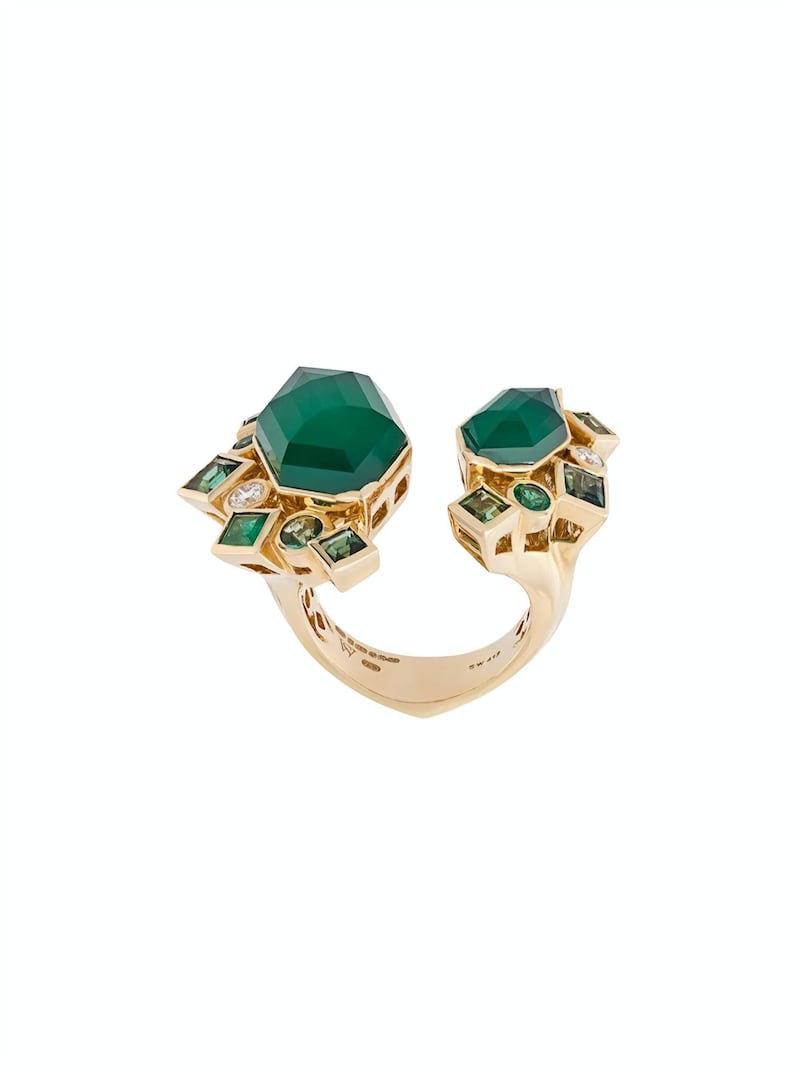 <p>&#39;Crystal Haze&#39; emerald and diamond ring, Dh52,340, Stephen Webster on Farfetch</p>
