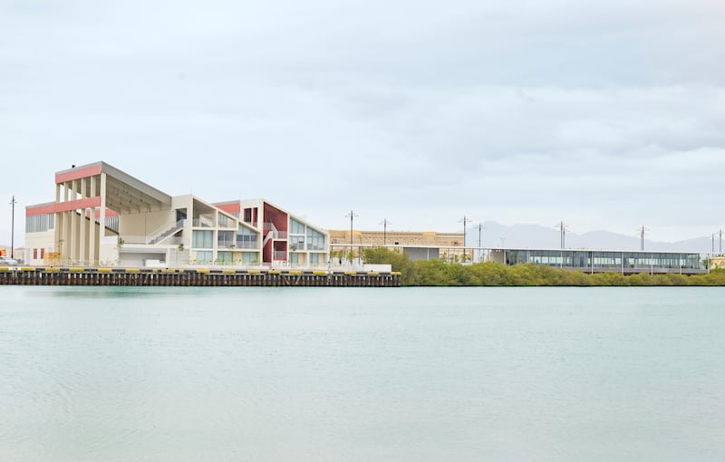 Kalba Ice Factory's industrial look is offset by its natural surroundings. Photo: Shanavas Jamaluddin