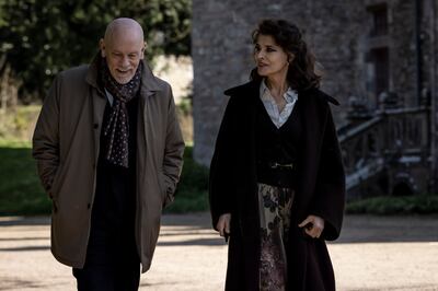 John Malkovich stars as a grieving businessman-turned-butler in Mr Blake at Your Service! alongside Fanny Ardant. Photo: Cinema Akil