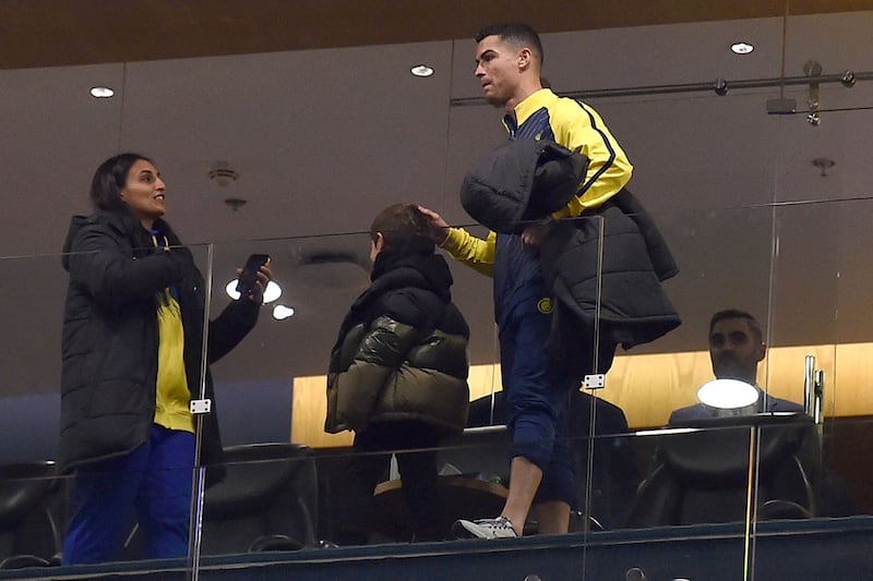 Nassr's Portuguese forward Cristiano Ronaldo at the Mrsool Park Stadium in Riyadh. AFP