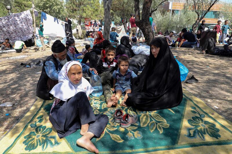 Afghan refugees who arrived ten days ago, rest at a makeshift camp in a park at Cankaya, in the Turkish capital Ankara. AFP