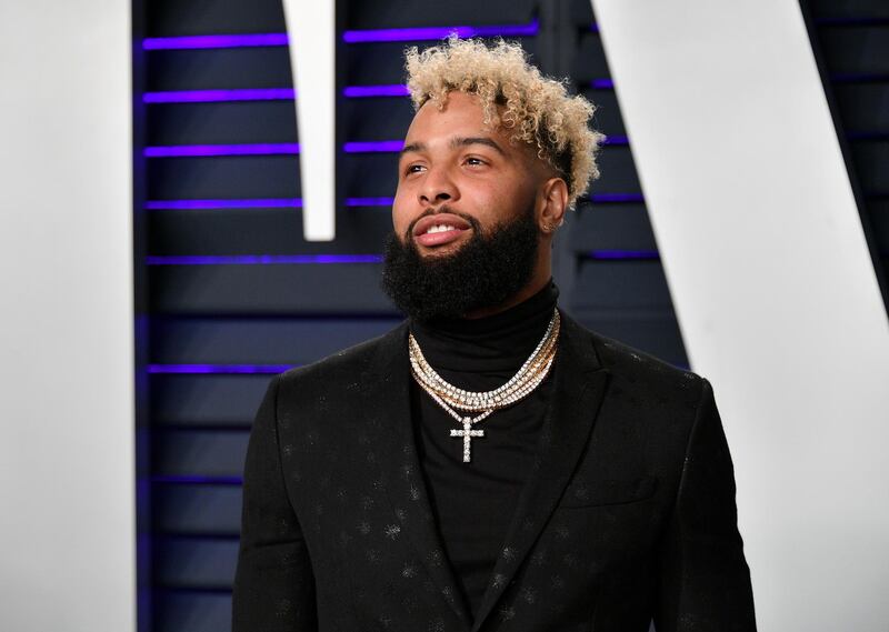 BEVERLY HILLS, CA - FEBRUARY 24: Odell Beckham Jr. attends the 2019 Vanity Fair Oscar Party hosted by Radhika Jones at Wallis Annenberg Center for the Performing Arts on February 24, 2019 in Beverly Hills, California.   Dia Dipasupil/Getty Images/AFP