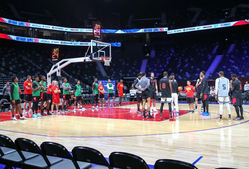 Atlanta Hawks training ahead of the NBA Abu Dhabi Games at the Etihad Arena. Victor Besa / The National