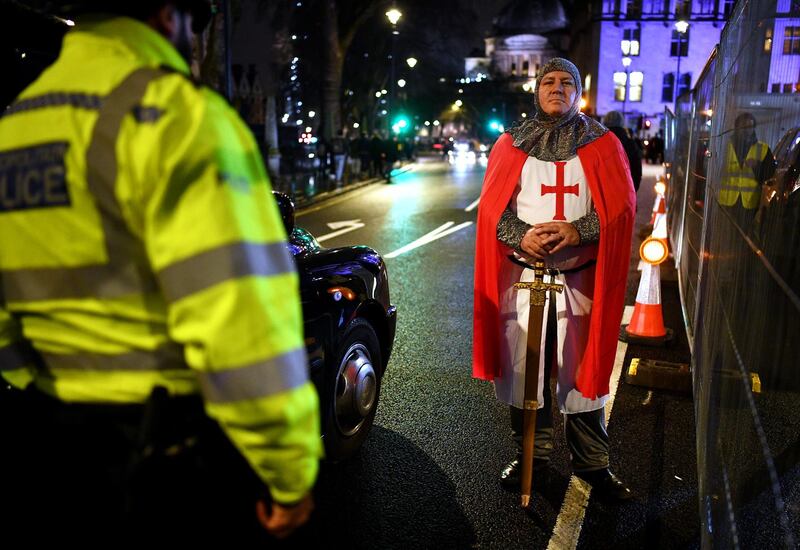 Some Brexit supporters dressed up for the celebrations. Getty Images