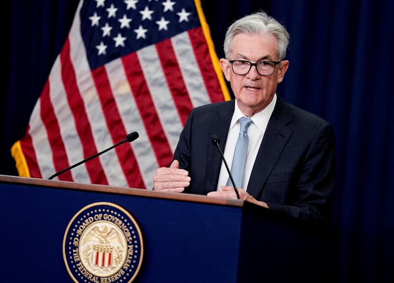 US Federal Reserve chair Jerome Powell. The Fed in June raised the federal funds rate target by 75 basis points to a range of 1.5 per cent to 1.75 per cent. Reuters