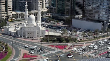 Traffic in Deira, Dubai, in February. Chris Whiteoak / The National