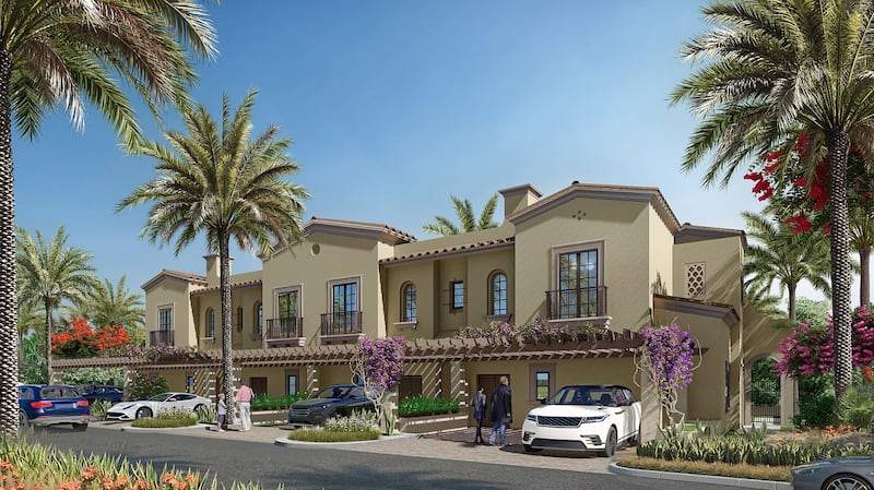 A rendering of a three-bedroom villa in phase one at Bloom Living. 