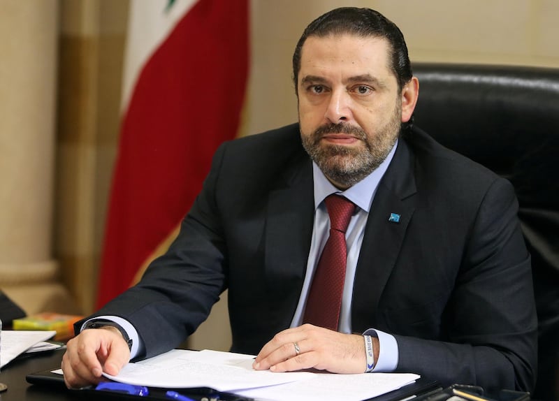 FILE PHOTO: Lebanese Prime Minister Saad al-HarirI is seen at a meeting in the governmental palace in Beirut, Lebanon, February 6, 2019. REUTERS/Aziz Taher/File Photo