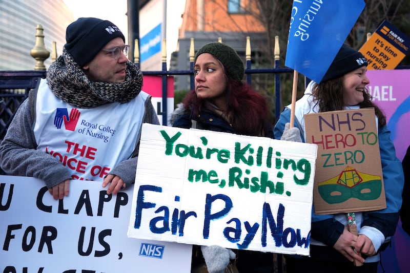 A strike outside King's College Hospital in London. Getty