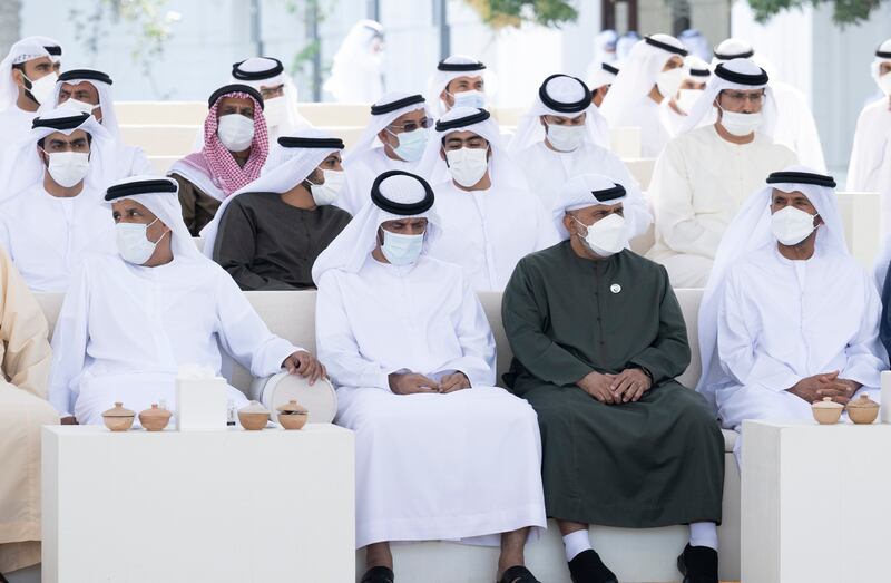 Guests attend the meeting at Qasr Al Bahr in Abu Dhabi.