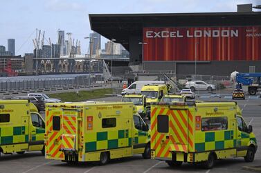 The ExCeL London has been transformed into a field hospital. AFP