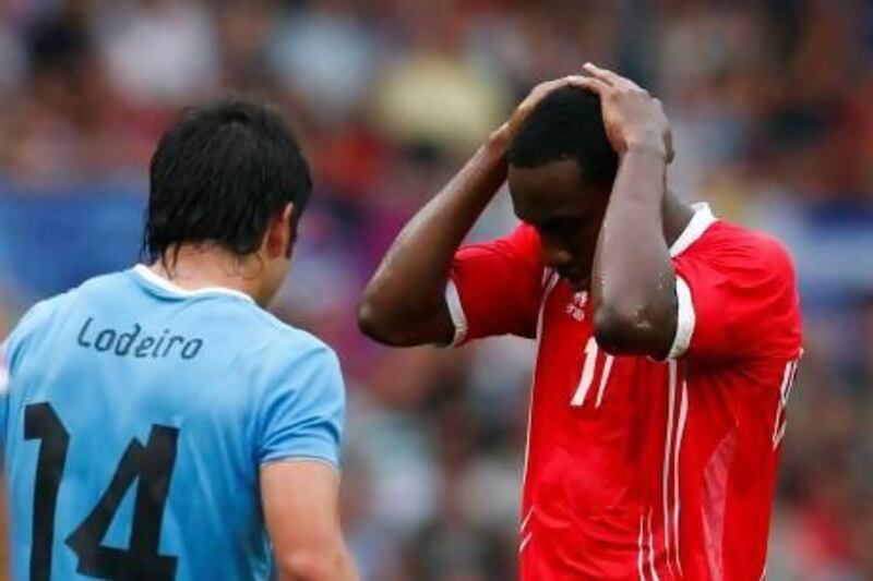 Ahmed Khalil was not at his best in the defeat by Uruguay. Eddie Keogh / Reuters