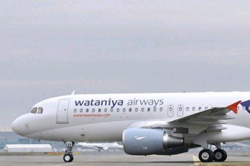 Wataniya began services in January 2009 with flights to Dubai from Kuwait International Airport, using the single-aisle Airbus A320 aircraft shown above.