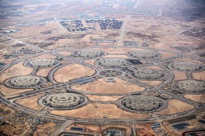 An aerial view of construction on Egypt's New Administrative Capital, east of Cairo, in 2020. AFP