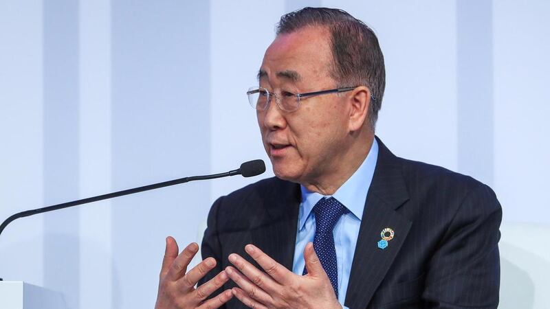Ban Ki-moon will sit on a climate change panel on the opening day at the 2019 World Government Summit in Dubai. Victor Besa / The National