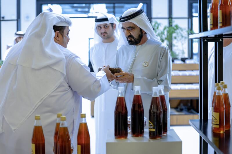 Sheikh Mohammed bin Rashid, Vice President and Ruler of Dubai, visited the new Hatta Souq on Tuesday. All photos: Dubai Media Office