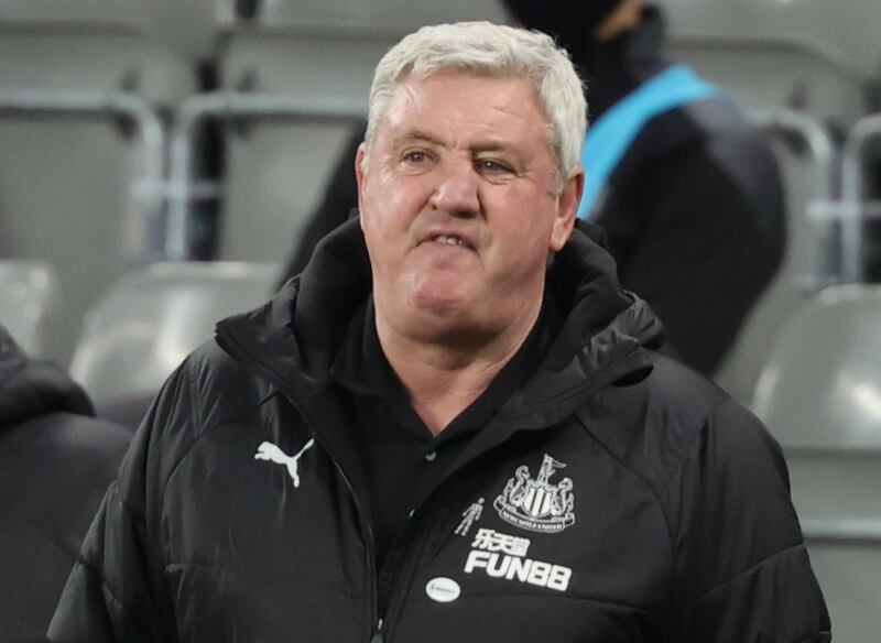 Newcastle's manager Steve Bruce watches the action. EPA