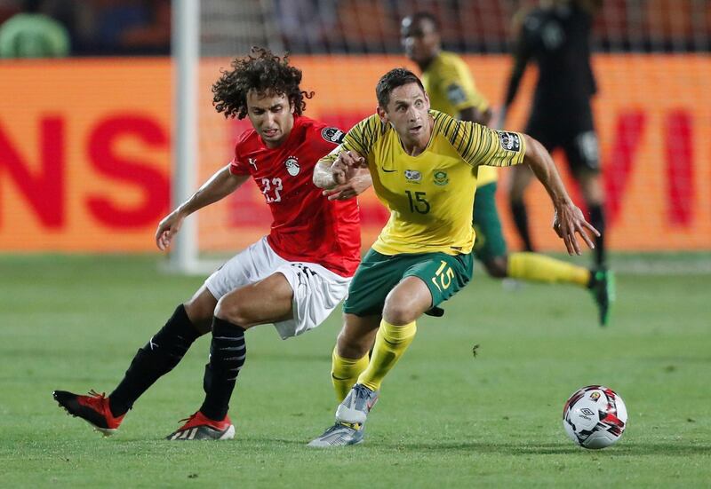 Egypt's Amr Warda in action against South Africa's Dean Furman. Reuters