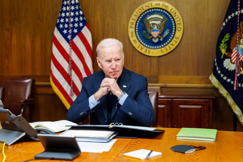US President Joe Biden spoke with Russian leader Vladimir Putin on Saturday and told him that an invasion of Ukraine would reduce Moscow's global standing. AFP