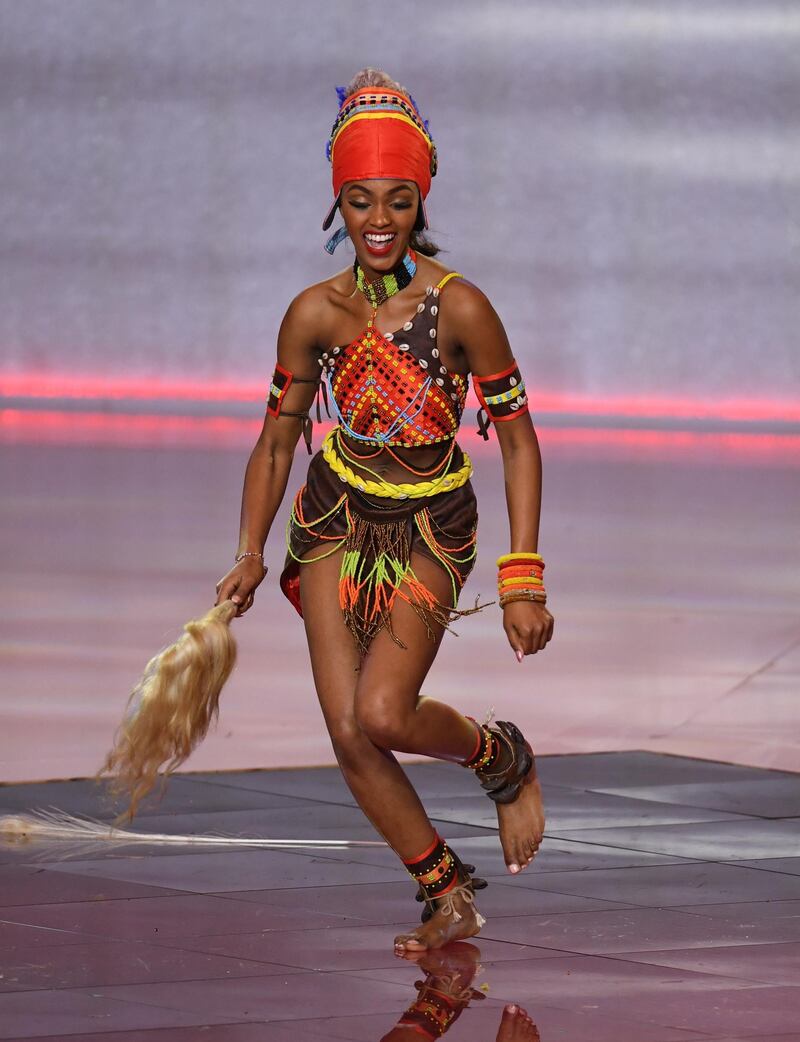 Miss Kenya Maria Wavinya performs during the Miss World 2019 final.  EPA