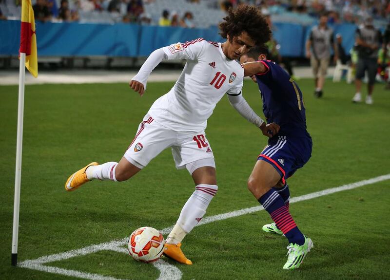 The UAE’s Omar Abdulrahman runs the show against Japan during the AFC Asian Cup quarter-finals in Sydney in January. Craig Golding / AFP