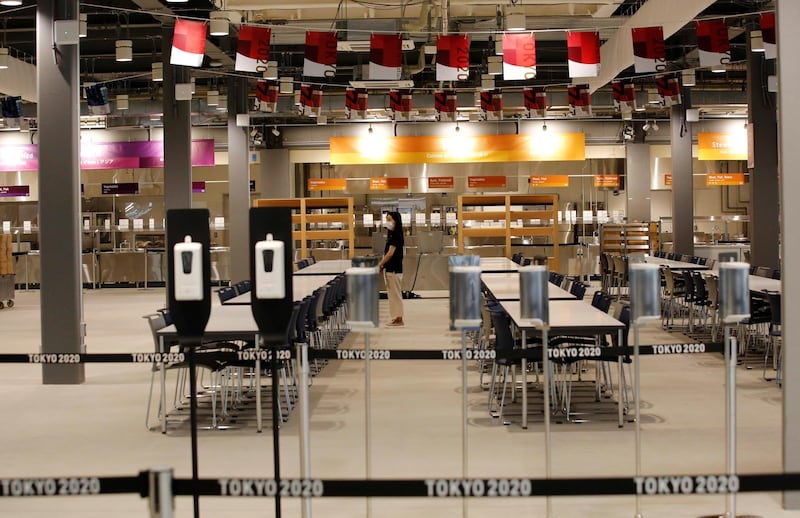 The main dining hall at the Tokyo 2020 Olympic and Paralympic Village in Tokyo.