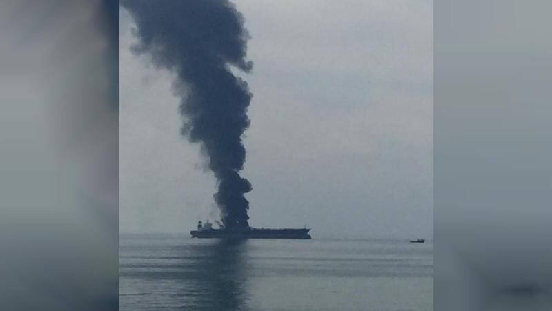 Four people were killed in an oil tanker fire off the coast of Sharjah. Courtesy:Wam
