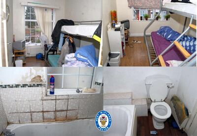 More than 50 slaves were placed in a small house and shared just one bathroom. West Midlands Police