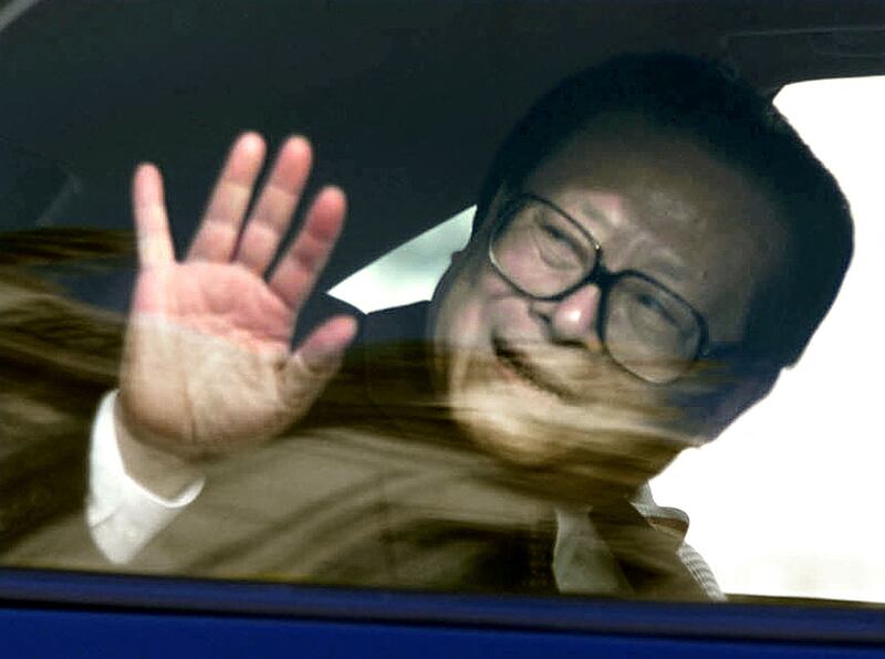 Jiang Zemin after talks with Laurent Fabius, speaker of the French National Assembly, in Paris, October 25, 1999.  Reuters